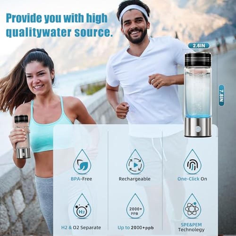 Hydrogen Water: SignZap 15oz Rechargeable Glass Hydrogen – Packaging