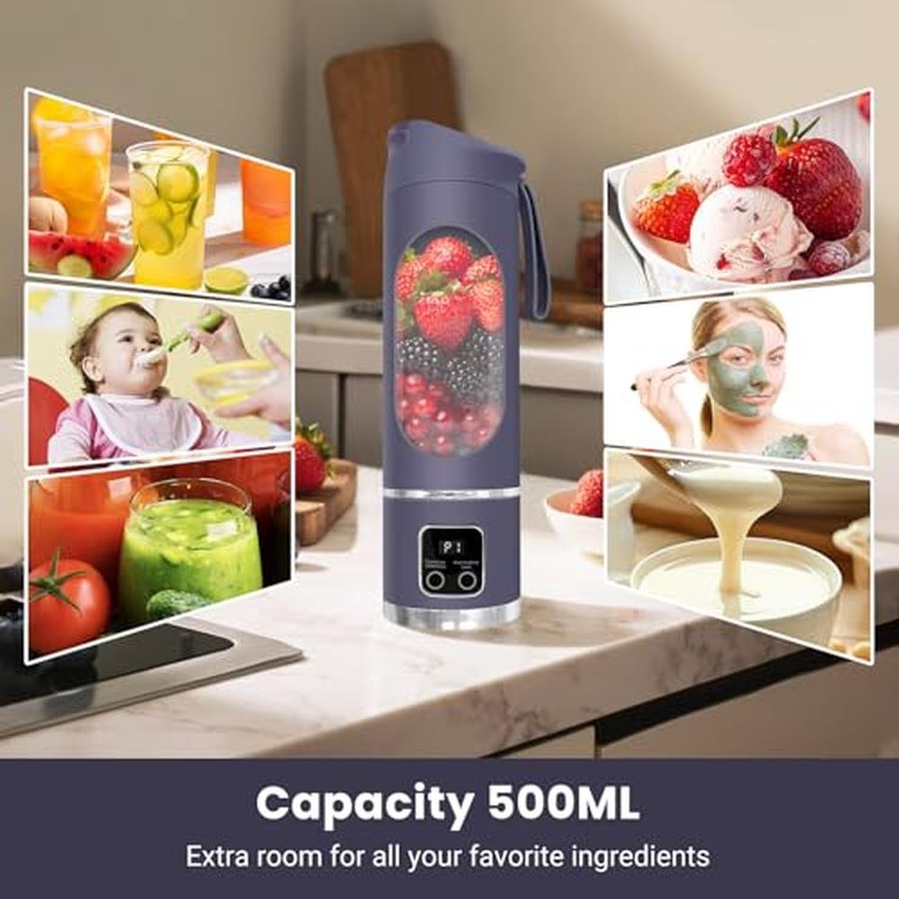 Portable Blender: Deliverable Personal Electric USB 500ML – Side View