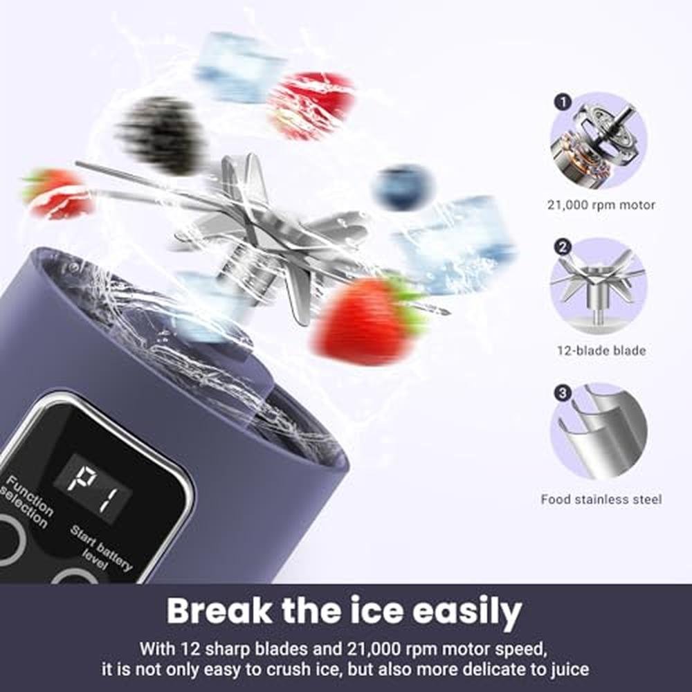 Portable Blender: Deliverable Personal Electric USB 500ML – Close-up Detail