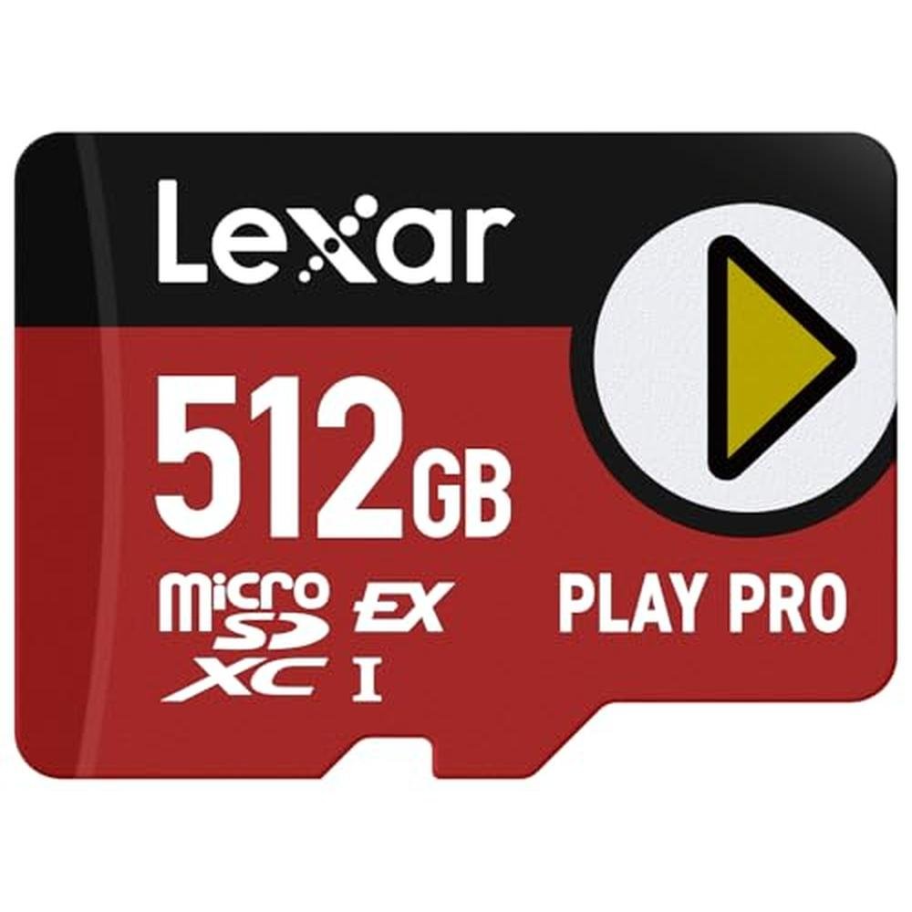 Lexar 512GB: Play PRO microSD Express Card UHS-I C10 U3 V30 – Front View