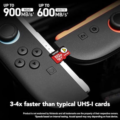 Lexar 512GB: Play PRO microSD Express Card UHS-I C10 U3 V30 – Side View