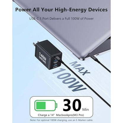 Charger 2Pack: UKCSIS 140W USB-C Fast Charger Foldable – Close-up Detail