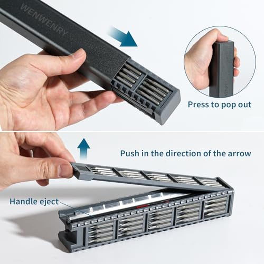 Electric Set: Wenwenry Mini Electric Screwdriver 72-in-1 – Side View