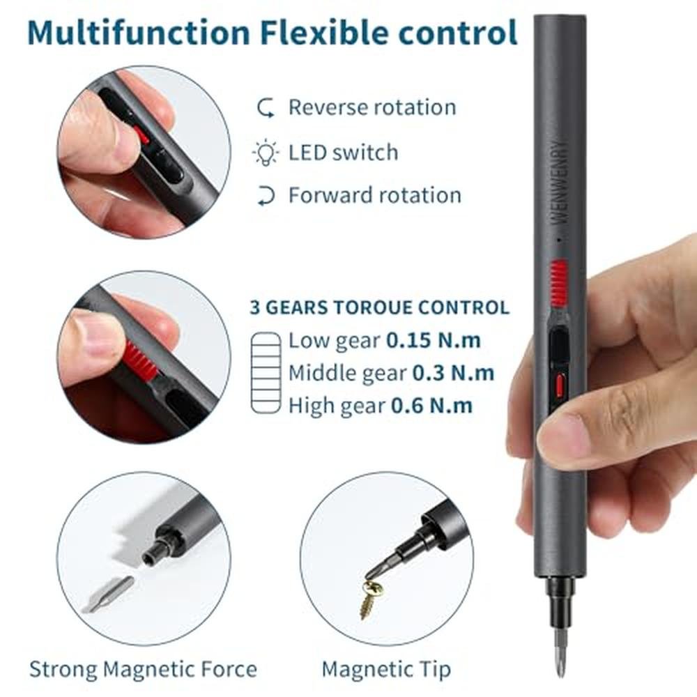 Electric Set: Wenwenry Mini Electric Screwdriver 72-in-1 – Close-up Detail