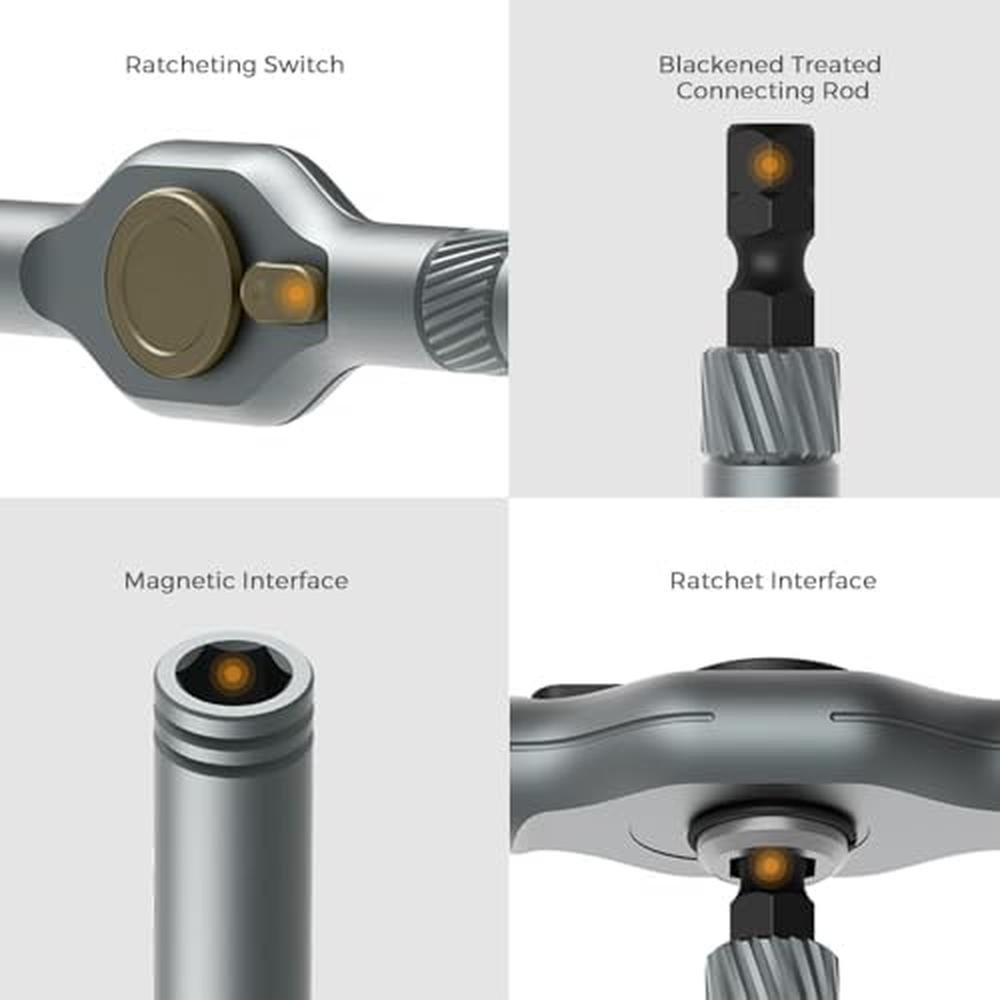 Magnetic Screwdriver: 42-in-1 DIY Ratchet Screwdriver Set – Side View