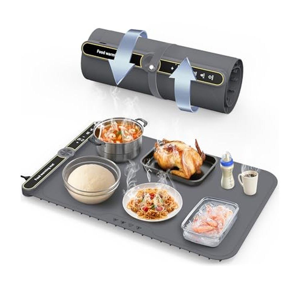 Food Warming Mat: Rapid Heating Electric Warming Tray with – Front View