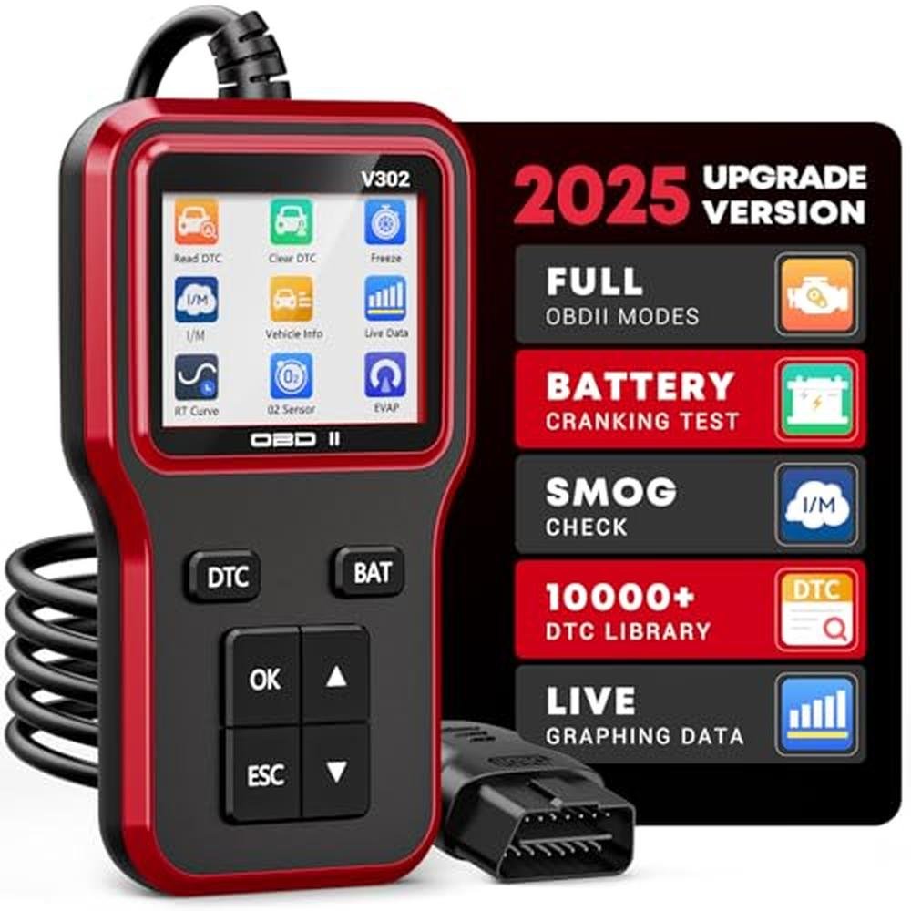 Obd2 Scanner with Battery Tester Enhanced fixd car – Front View