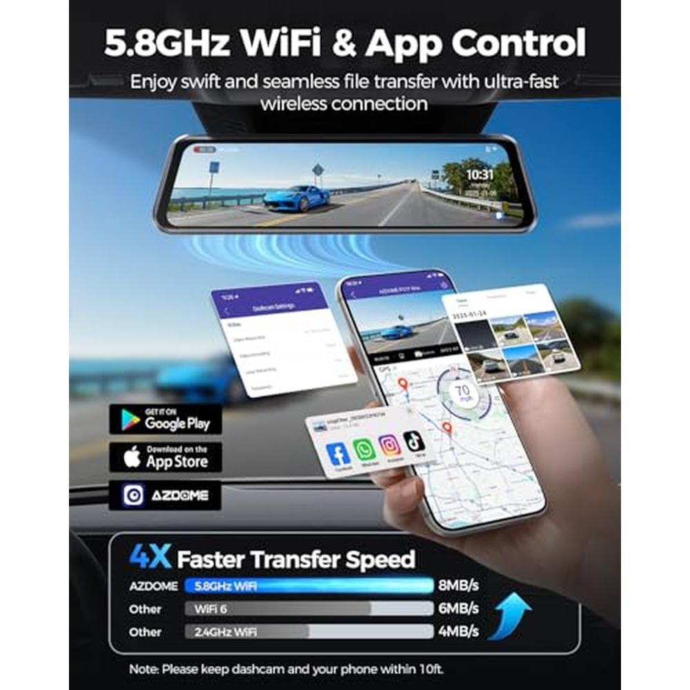 Mirror Camera: AZDOME PG17 Max 4K+2.5K Rear View Mirror – Packaging