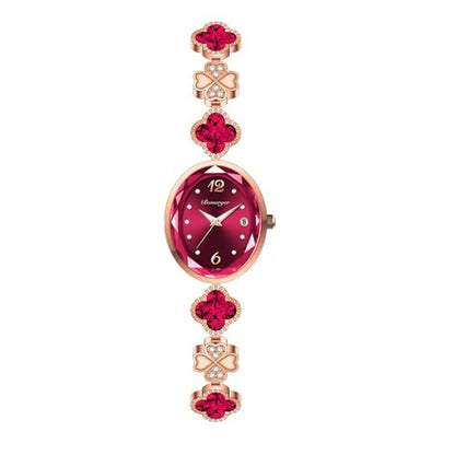 Gosasa Stylish Women's Bracelet Petal Oval Quartz Watch – Front View