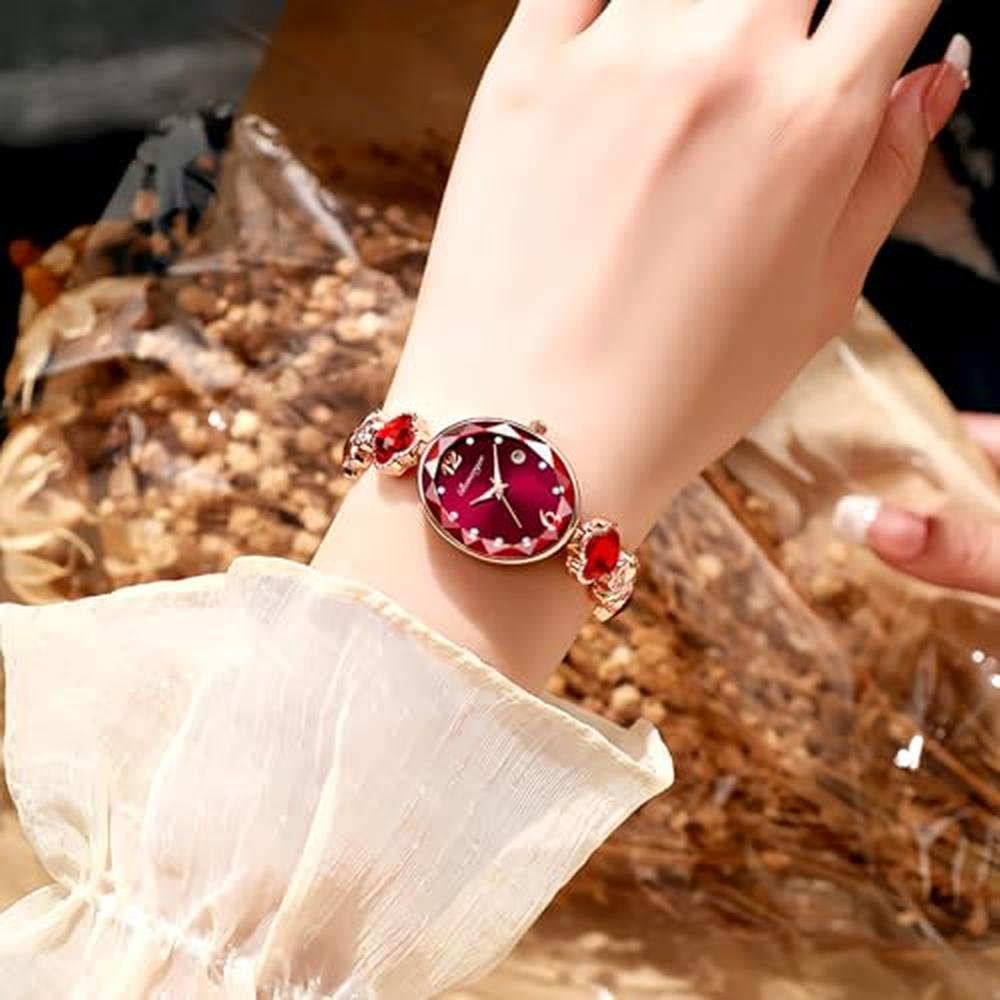 Gosasa Stylish Women's Bracelet Petal Oval Quartz Watch – Side View