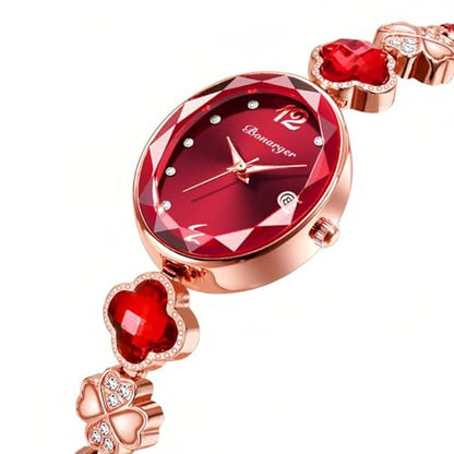 Gosasa Stylish Women's Bracelet Petal Oval Quartz Watch – Close-up Detail