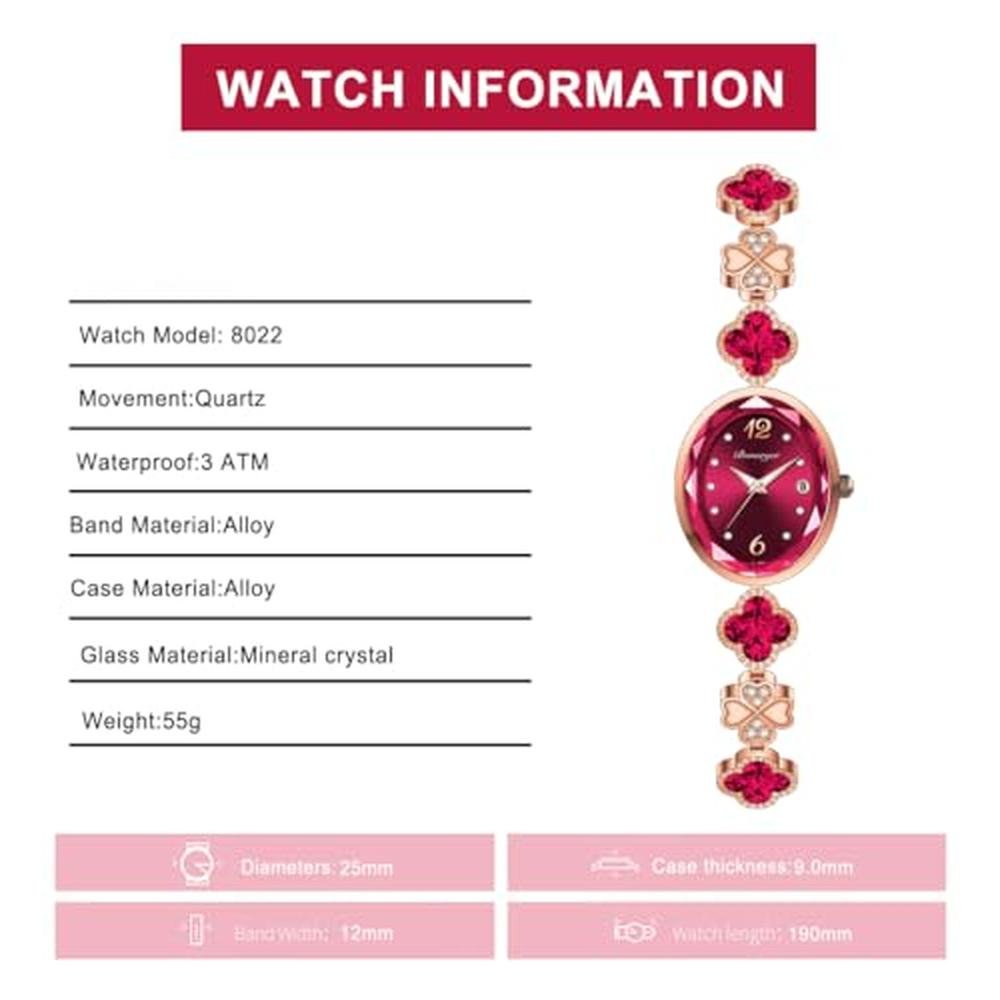 Gosasa Stylish Women's Bracelet Petal Oval Quartz Watch – In Use