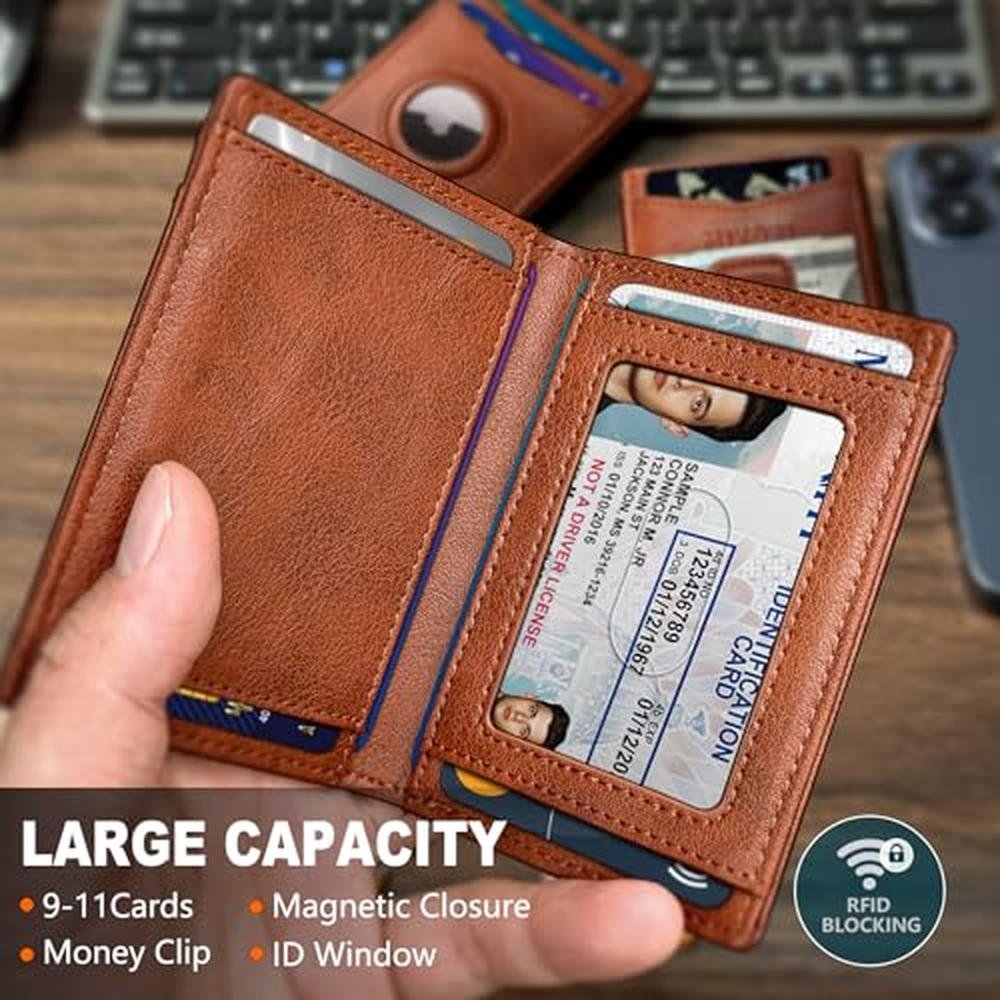 miyozi Airtag Wallet for Men- with Money Clip Gift Boxed – Side View
