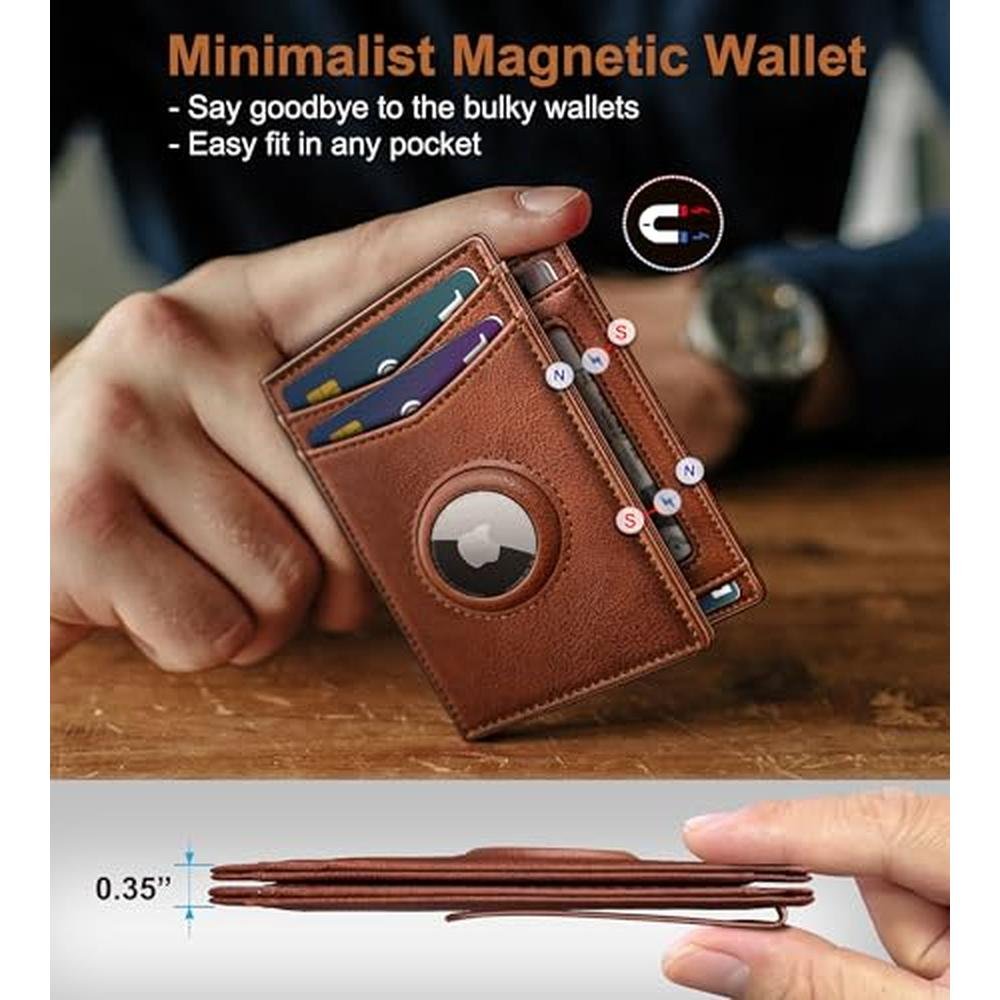 miyozi Airtag Wallet for Men- with Money Clip Gift Boxed – In Use