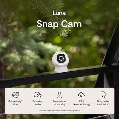 Security Camera: Luna 2K QHD Wired IP65 WiFi Camera for – Side View