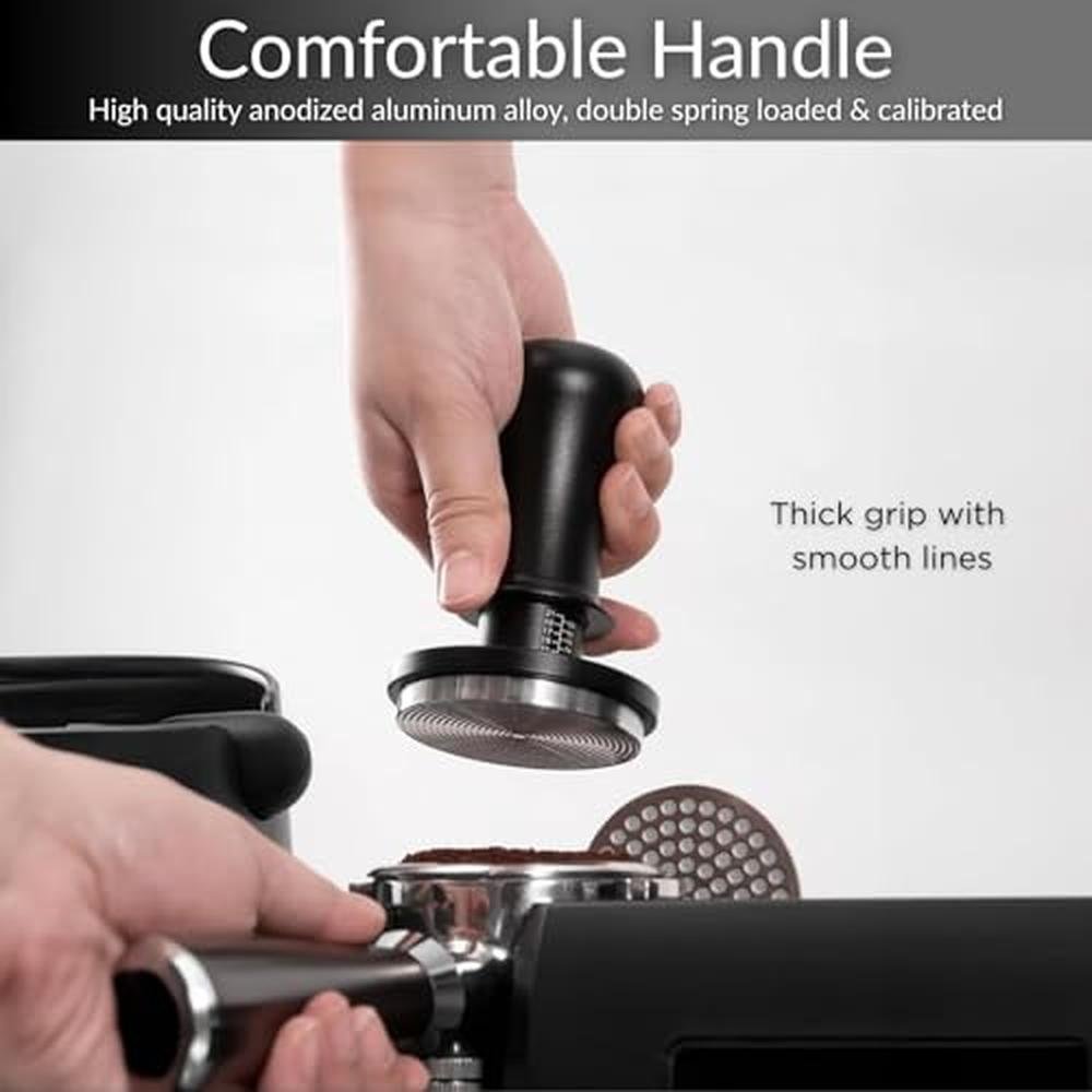 51mm Espresso Tamper: BARTEQ 51mm Calibrated Dual-Spring – Close-up Detail