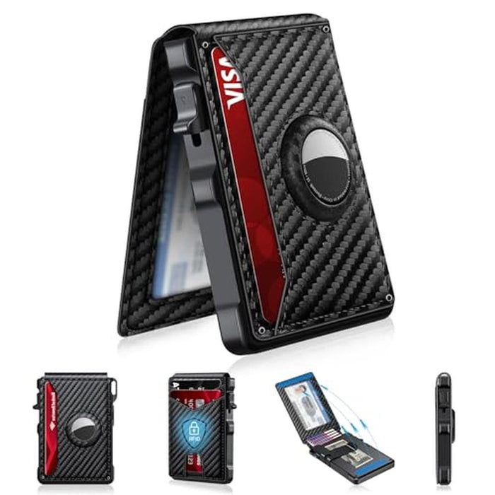 Airtag Wallet for Men: Mens Smart Wallet for Air Tag RFID – Front View
