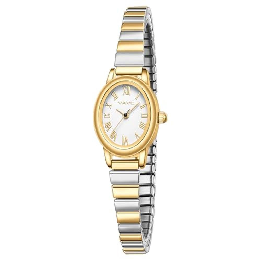 VAVC Gold Watches for Women: Analog Womens Watch with – Front View