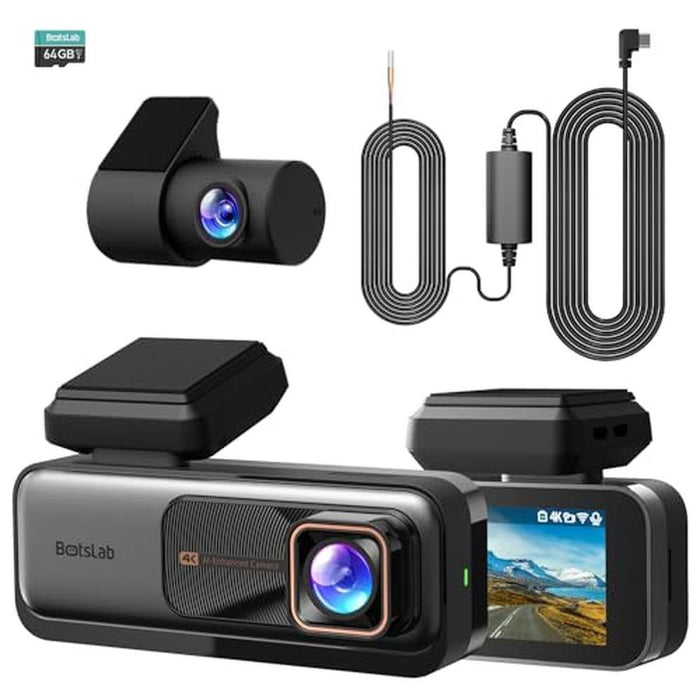 Botslab 4K Dash Cam: Front and Rear 24/7 Parking Monitor – Front View