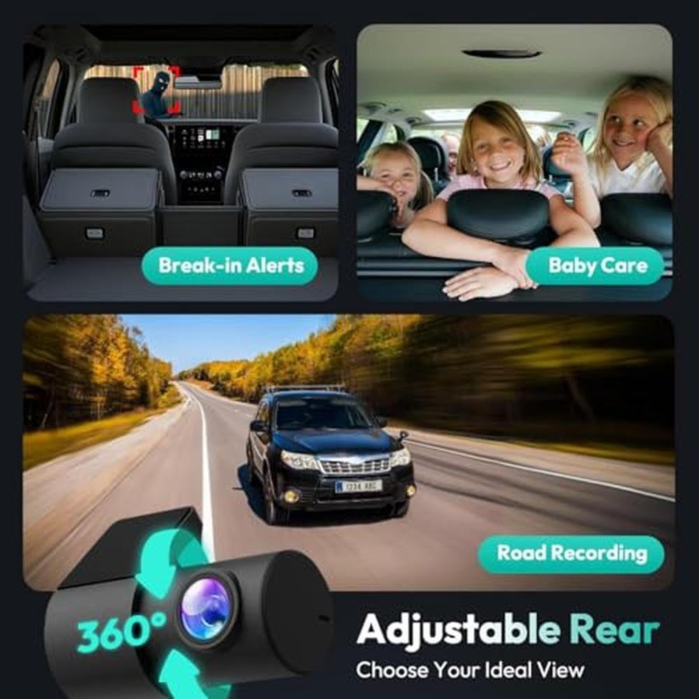 Botslab 4K Dash Cam: Front and Rear 24/7 Parking Monitor – Close-up Detail