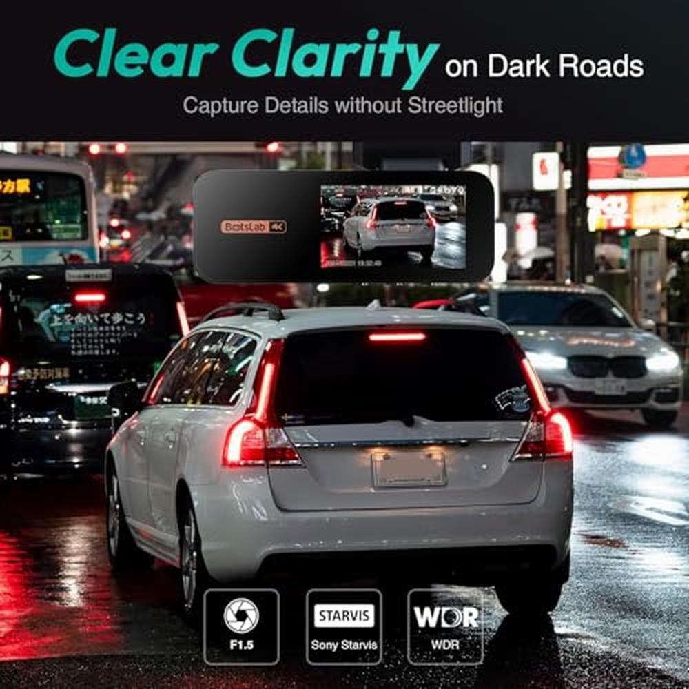 Botslab 4K Dash Cam: Front and Rear 24/7 Parking Monitor – In Use