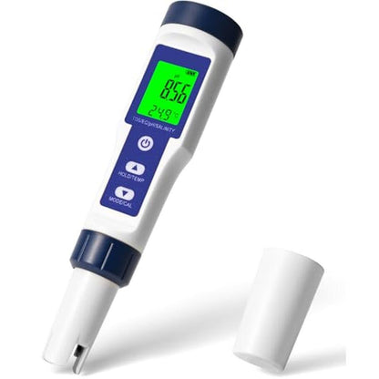 Digital Pool Salt Tester for Saltwater Pools: 5-in-1 – Front View