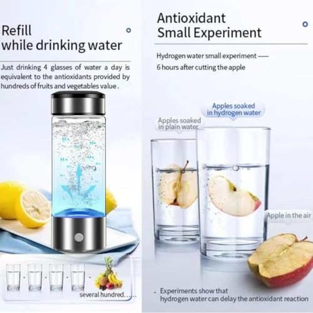 Hydrogen Water Bottle: Sport Portable Hydrogen Infuser – Side View