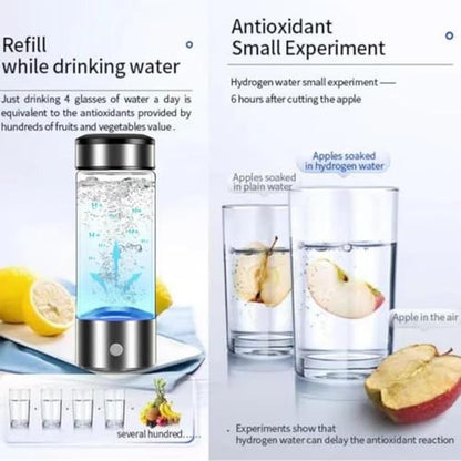 Hydrogen Water Bottle: Sport Portable Hydrogen Infuser – Side View