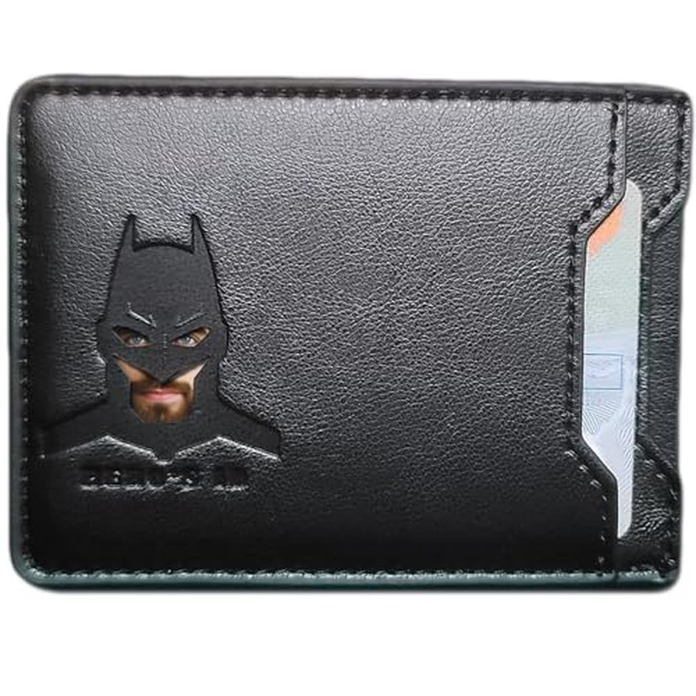 Leather Bat Wallet: Personalized wallet Man Woman – Side View