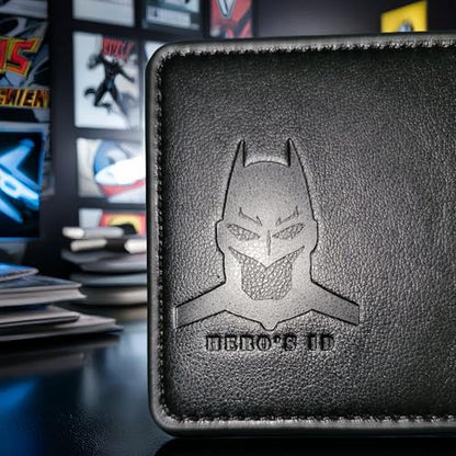 Leather Bat Wallet: Personalized wallet Man Woman – In Use