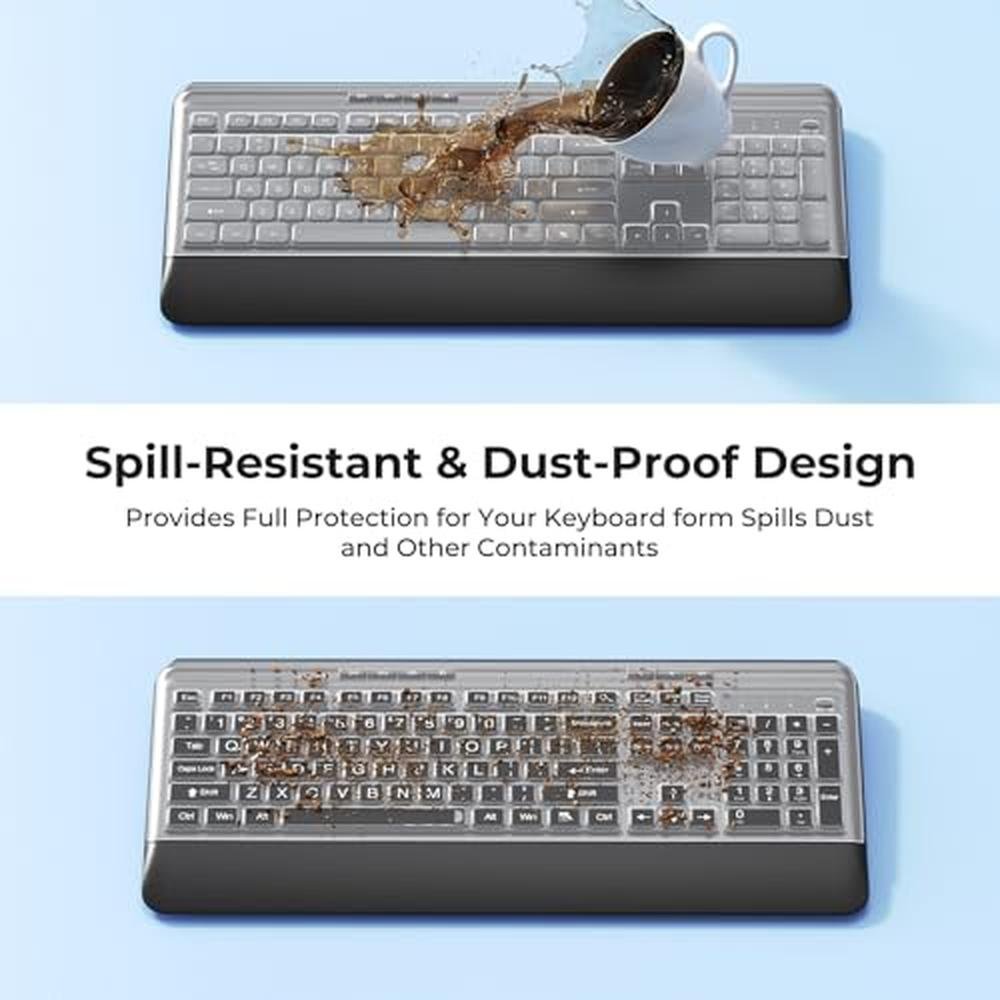 Keyboard Mouse: KOPJIPPOM Silent Wireless Combo – Side View