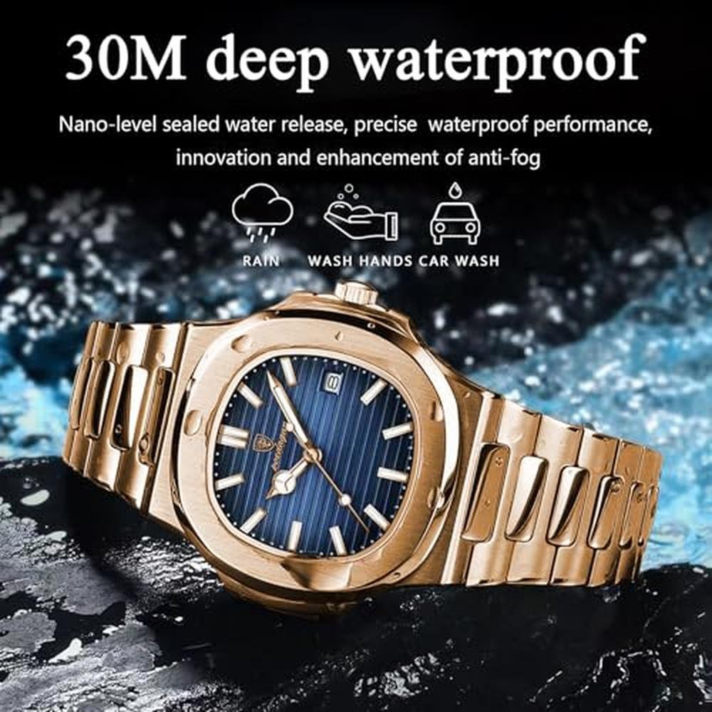 Men Poedagar Watch: Poedagar Man Fashion Wristwatch – Side View