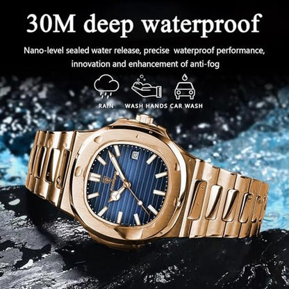 Men Poedagar Watch: Poedagar Man Fashion Wristwatch – Side View