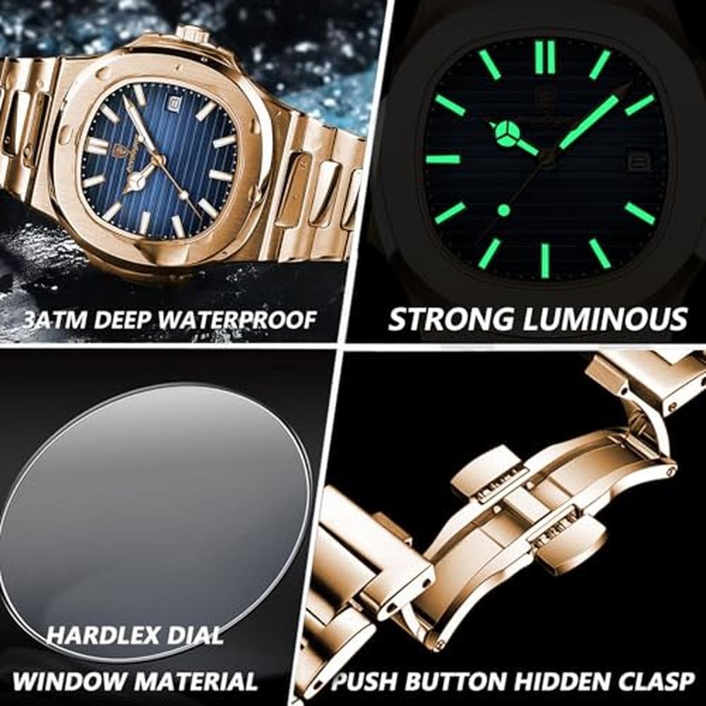 Men Poedagar Watch: Poedagar Man Fashion Wristwatch – Close-up Detail
