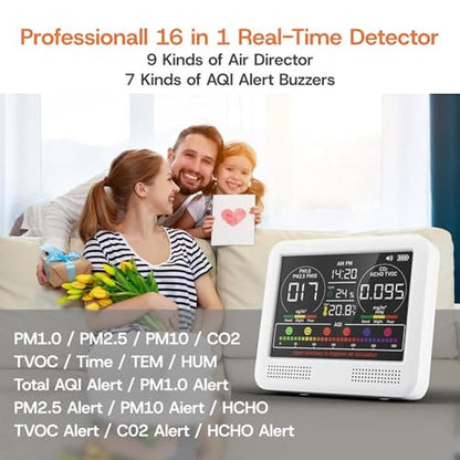 16-in-1 Indoor Air Quality Monitor with PM1.0 – Close-up Detail