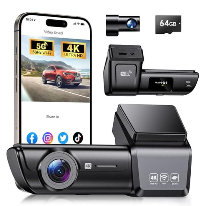 Camera Dash: OVAMAN F8 Car Camera Dash Cam Front and Rear – Front View