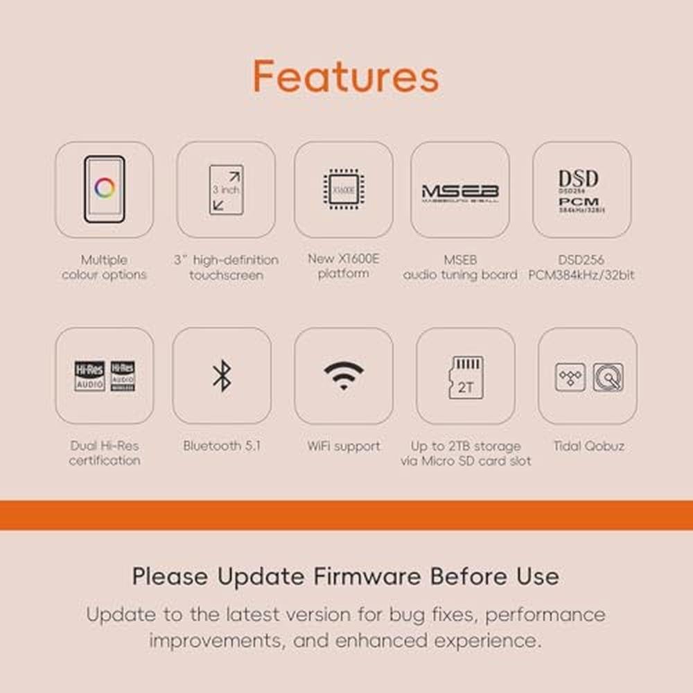HiBy R1: HiFi MP3 Player with Bluetooth 5.1 – Side View