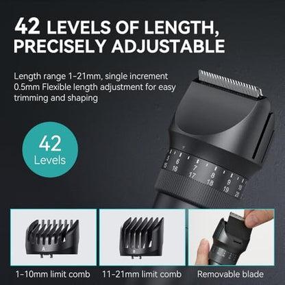 Trimmer Men: Professional Body Hair Trimmer for Men with 42 – Side View