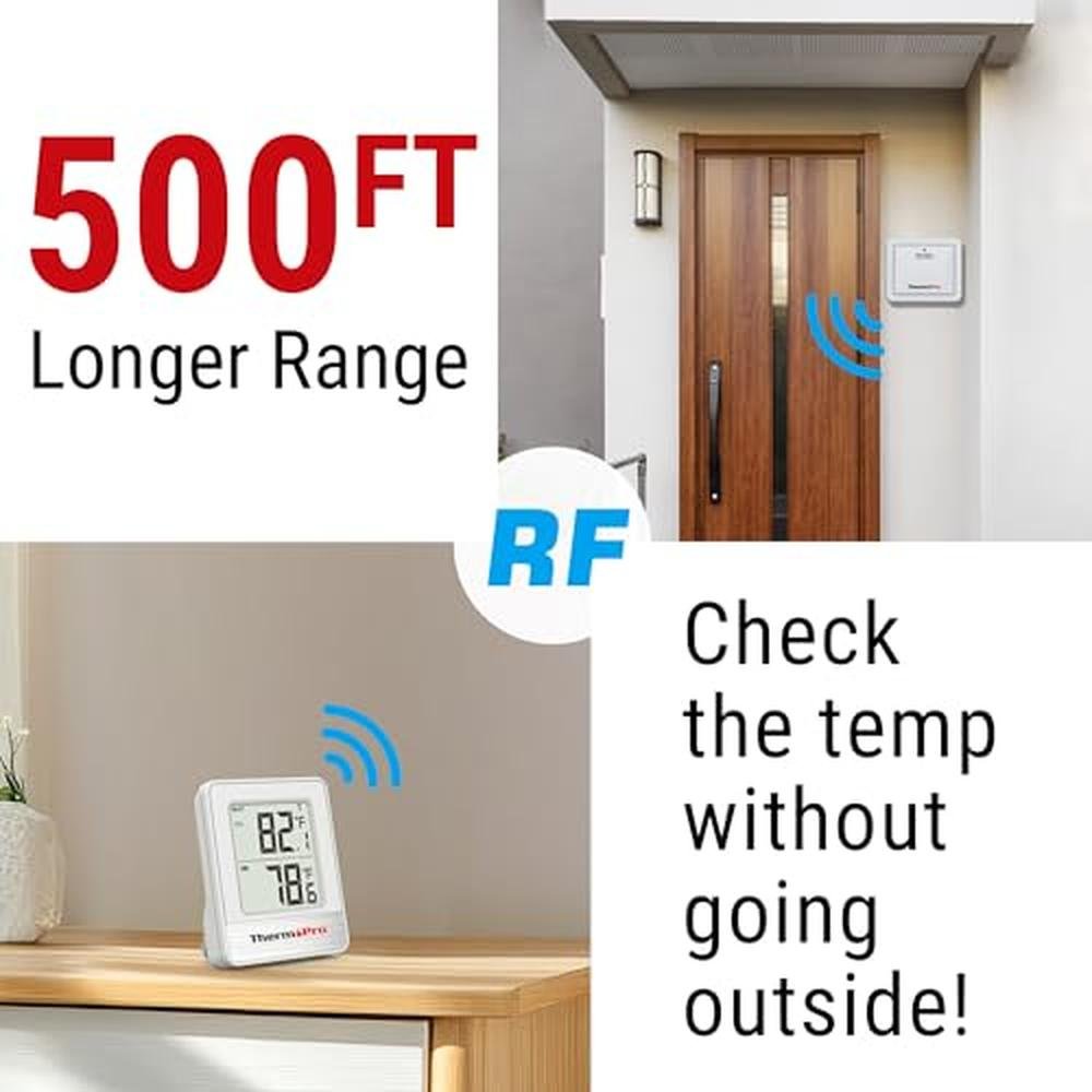 ThermoPro 500FT Indoor Outdoor Thermometer Wireless – Side View