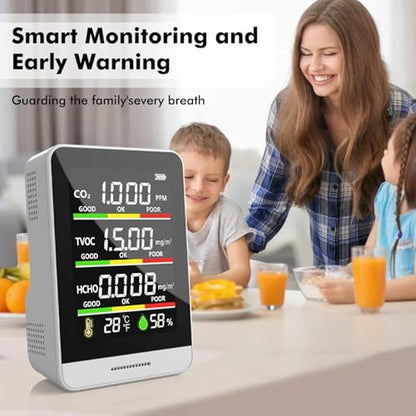 Air Quality Monitor Indoor: 8-in-1 Smart Air Quality Tester – Close-up Detail