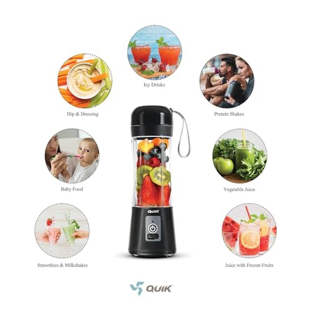 Blender Juicer: Quik Portable 13oz Cordless Personal – Side View