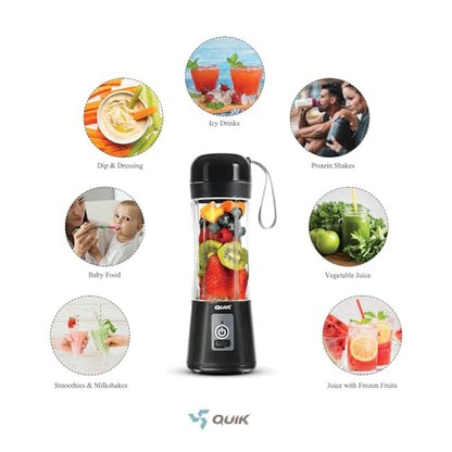 Blender Juicer: Quik Portable 13oz Cordless Personal – Side View