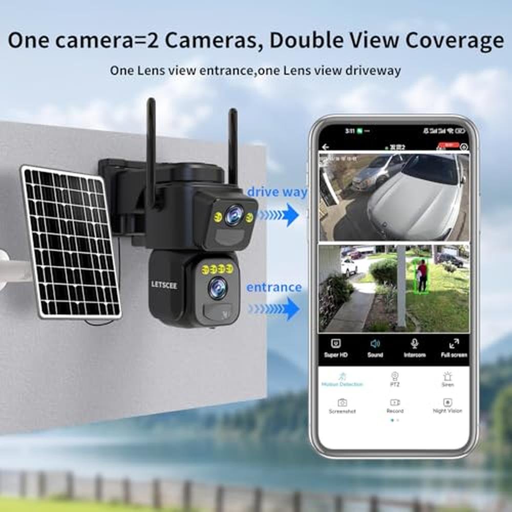 Security Cameras: Outdoor WiFi 5G 2.4G Cameras for Home – Side View