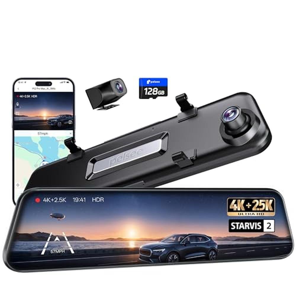 Mirror Rear View Camera: Pelsee P12 Pro Max 4K+2.5K – Front View
