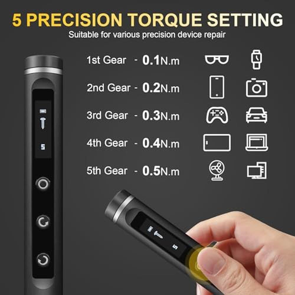Electric Screwdriver: 3.7V Precision Electric Screwdriver – Side View