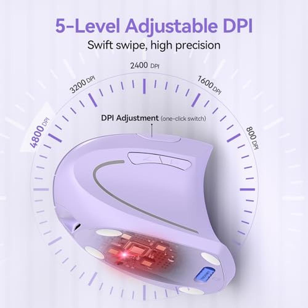 Ergonomic Wireless Mouse: TECKNET M003 2.4GHz USB Vertical – Side View
