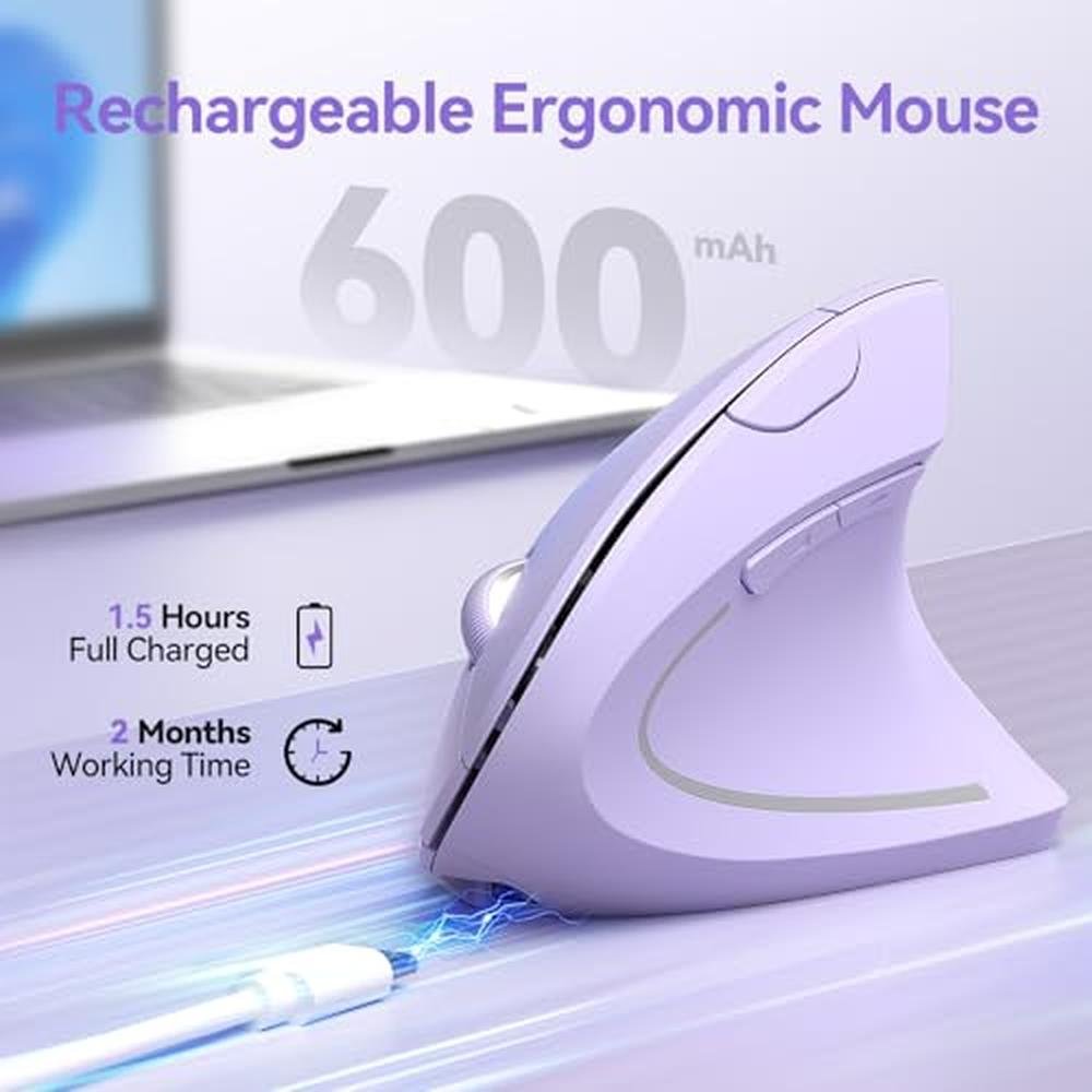 Ergonomic Wireless Mouse: TECKNET M003 2.4GHz USB Vertical – Close-up Detail