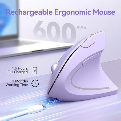 Ergonomic Wireless Mouse: TECKNET M003 2.4GHz USB Vertical – Close-up Detail