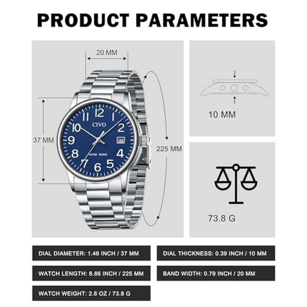 Watch CIVO: CIVO Men's Analog Quartz Waterproof Watch with – Packaging