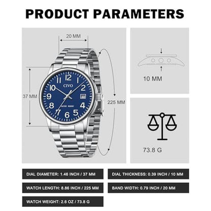 Watch CIVO: CIVO Men's Analog Quartz Waterproof Watch with – Packaging